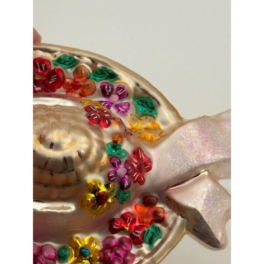 Vintage Christopher Radko Bonny Spring Floral Sun Hat Glass‎ Ornament 00-SP-60